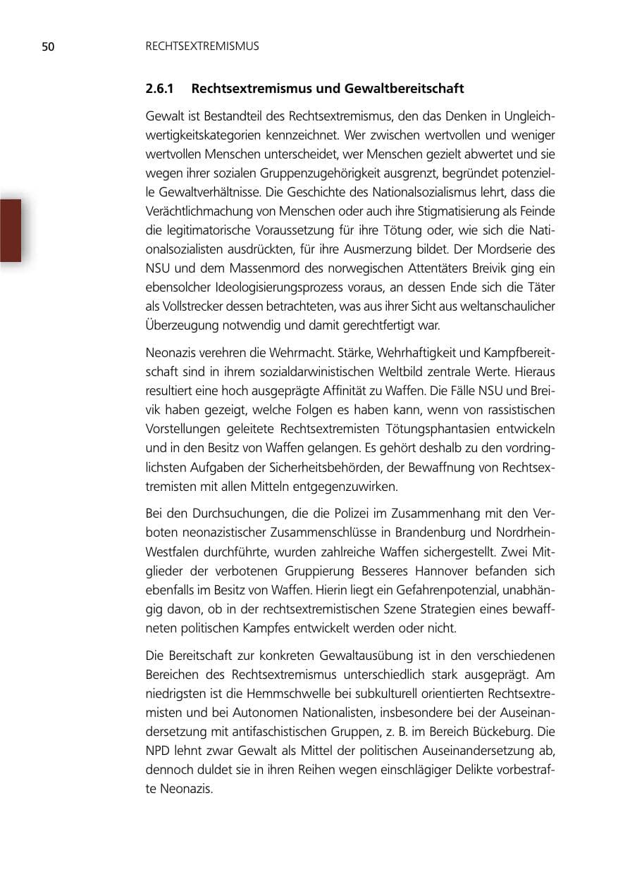 Seite 50 des Verfassungsschutzbericht 2012 Niedersachsen