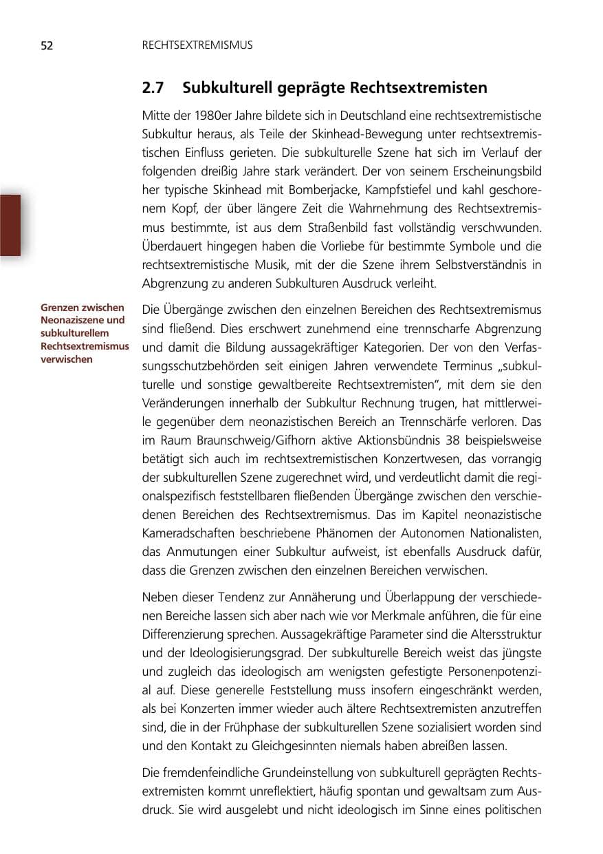 Seite 52 des Verfassungsschutzbericht 2012 Niedersachsen