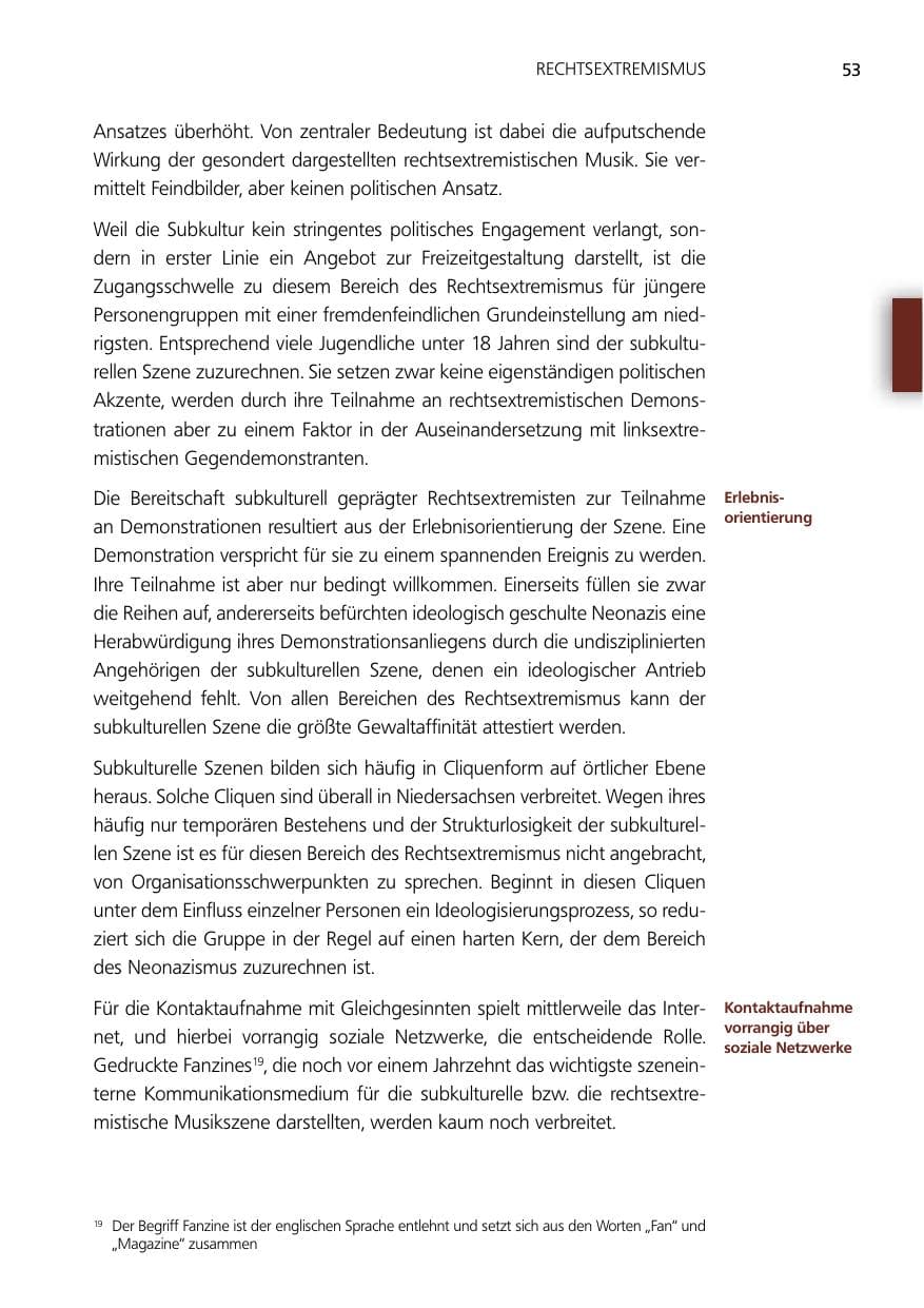 Seite 53 des Verfassungsschutzbericht 2012 Niedersachsen