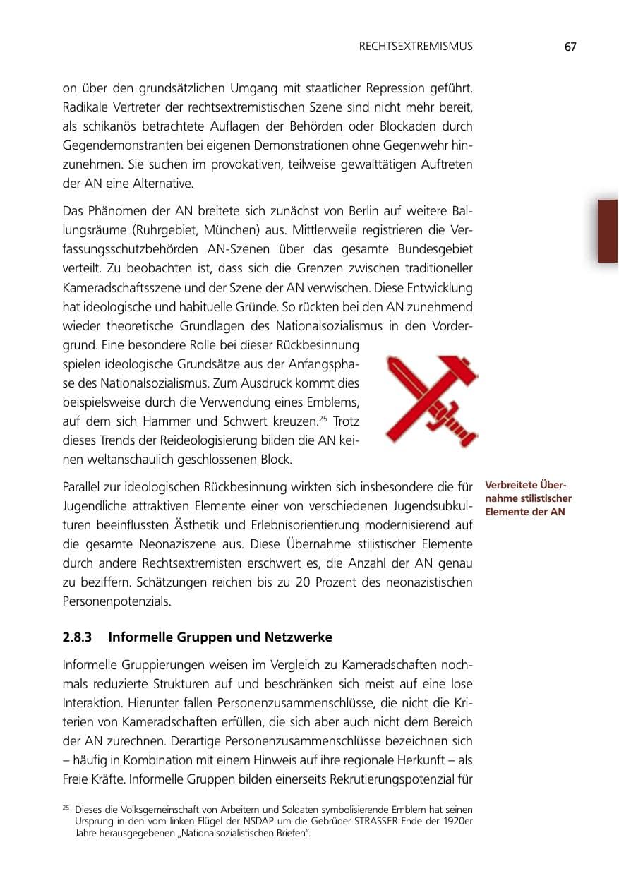 Seite 67 des Verfassungsschutzbericht 2012 Niedersachsen