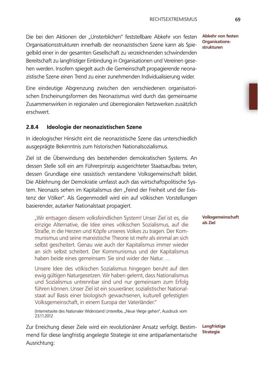 Seite 69 des Verfassungsschutzbericht 2012 Niedersachsen