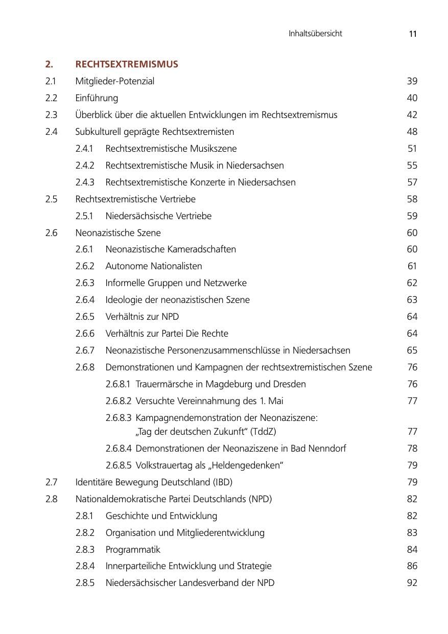 Seite 11 des Verfassungsschutzbericht 2014 Niedersachsen