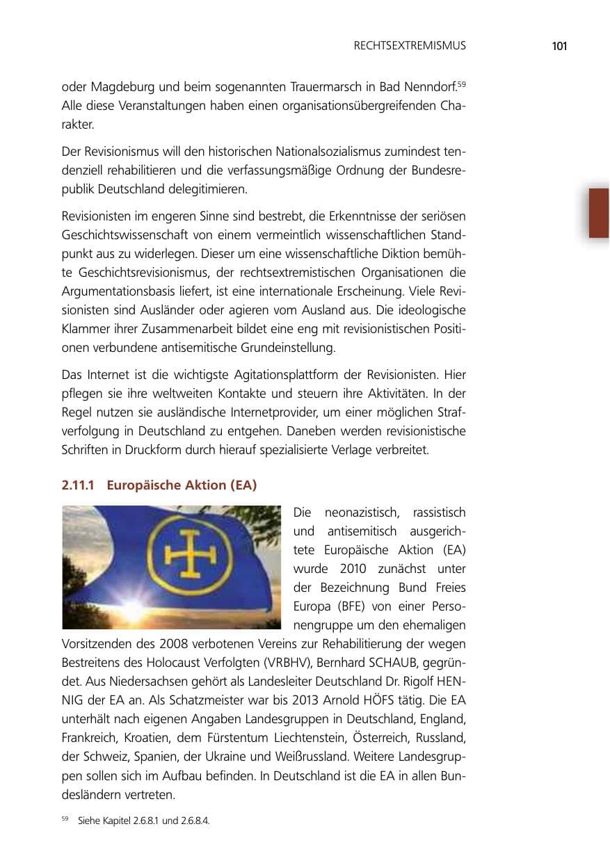 Seite 101 des Verfassungsschutzbericht 2014 Niedersachsen