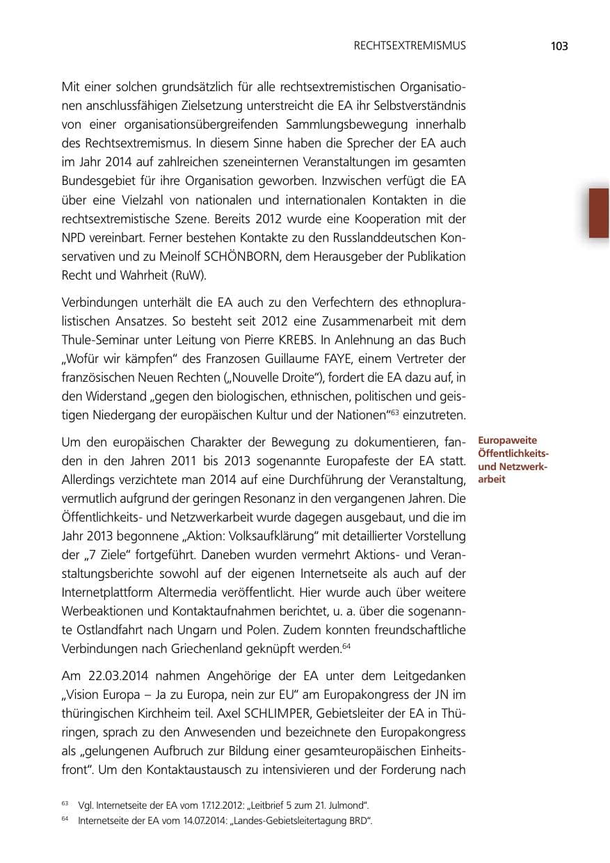 Seite 103 des Verfassungsschutzbericht 2014 Niedersachsen