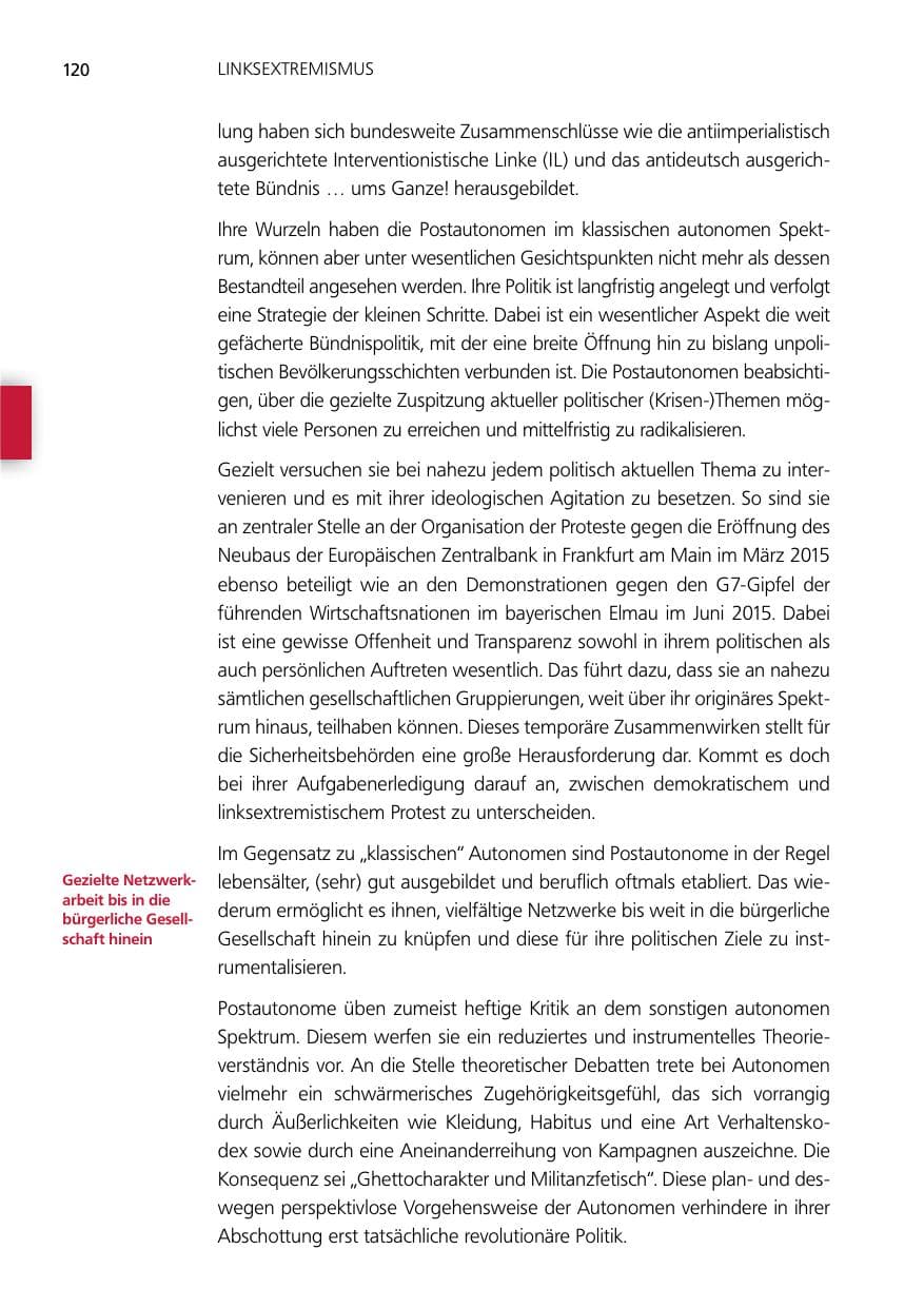 Seite 120 des Verfassungsschutzbericht 2014 Niedersachsen