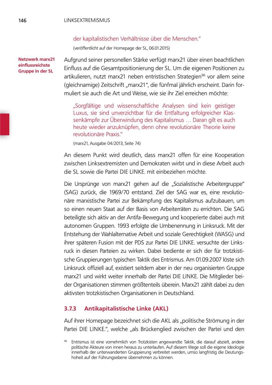 Seite 146 des Verfassungsschutzbericht 2014 Niedersachsen