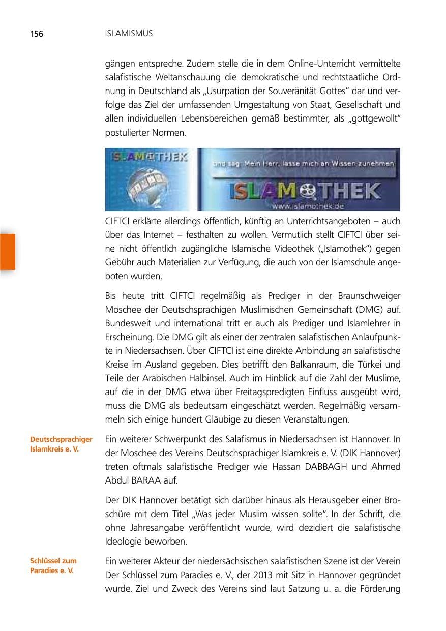 Seite 156 des Verfassungsschutzbericht 2014 Niedersachsen