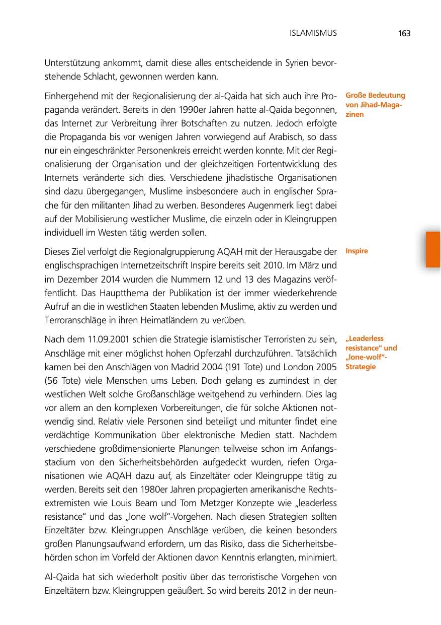 Seite 163 des Verfassungsschutzbericht 2014 Niedersachsen