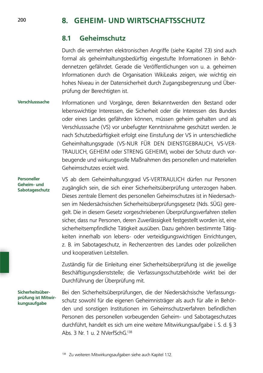 Seite 200 des Verfassungsschutzbericht 2014 Niedersachsen