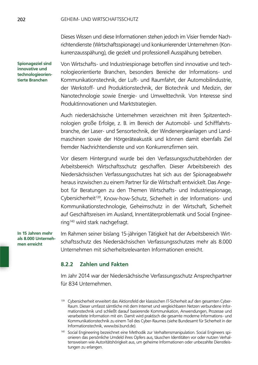 Seite 202 des Verfassungsschutzbericht 2014 Niedersachsen