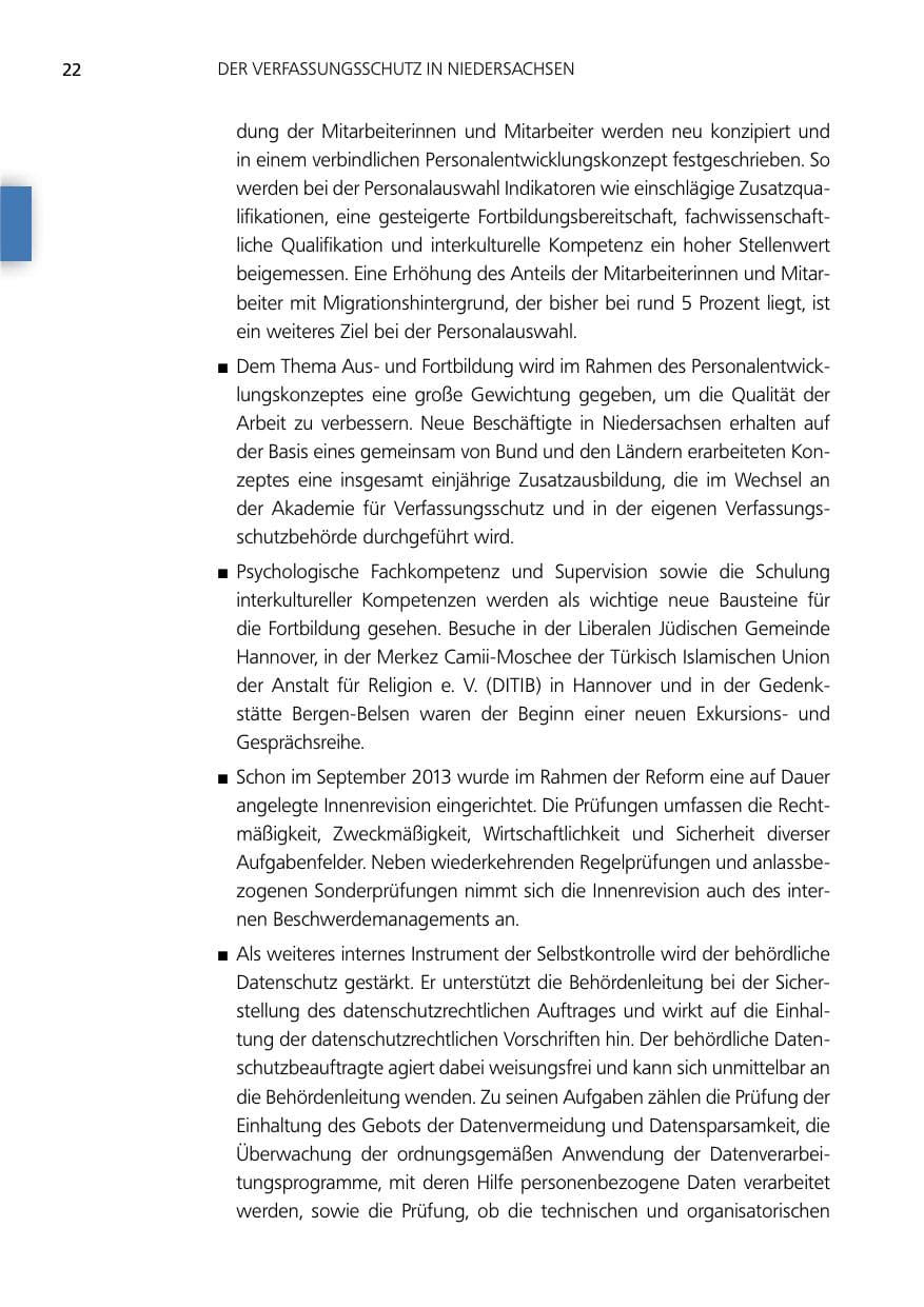 Seite 22 des Verfassungsschutzbericht 2014 Niedersachsen