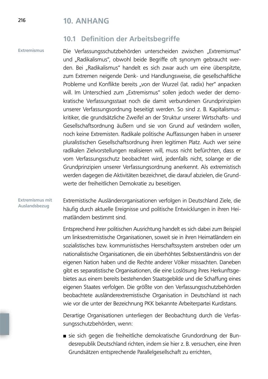 Seite 216 des Verfassungsschutzbericht 2014 Niedersachsen