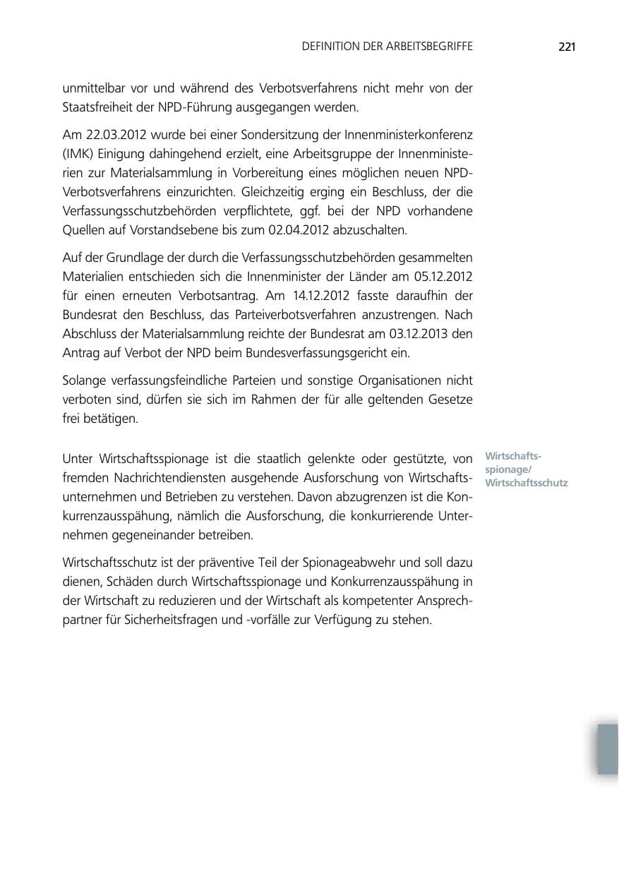 Seite 221 des Verfassungsschutzbericht 2014 Niedersachsen