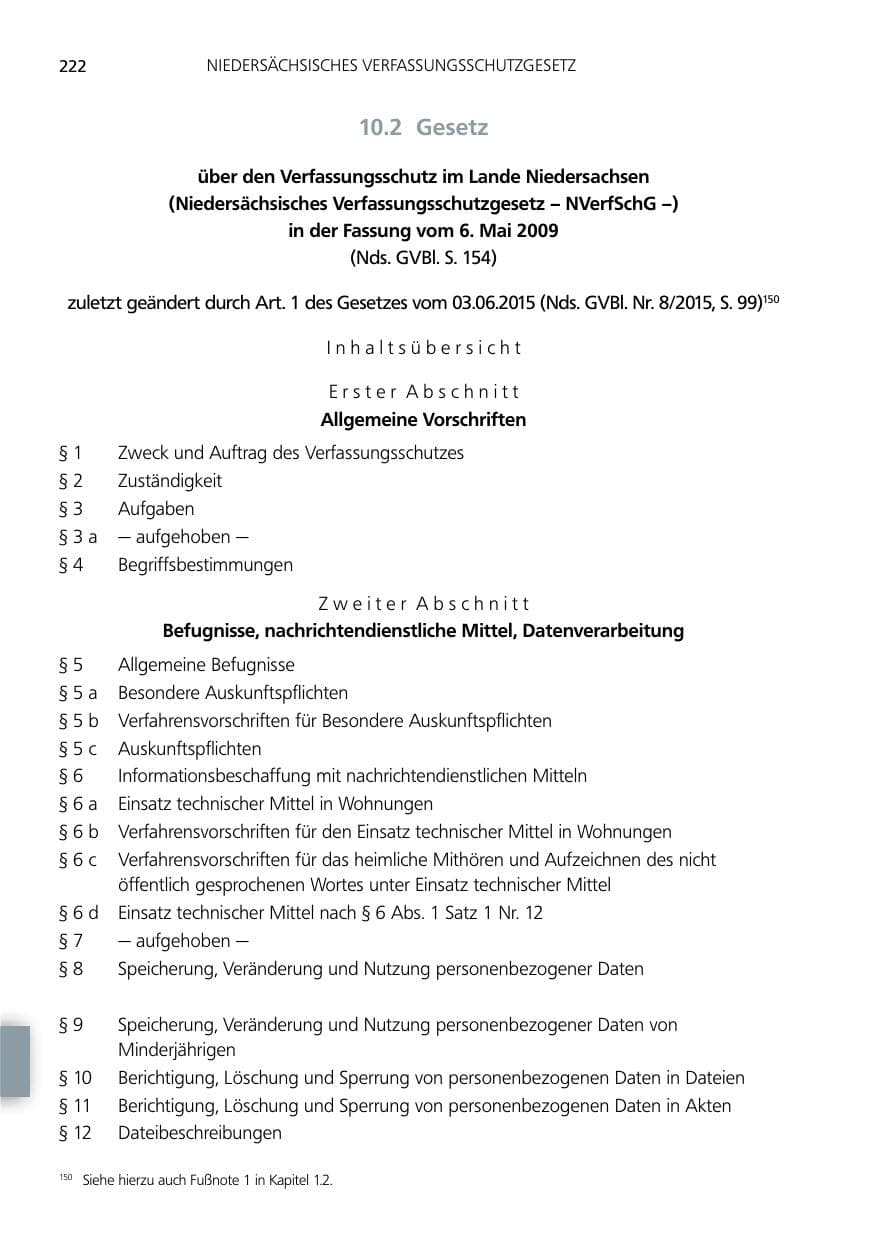 Seite 222 des Verfassungsschutzbericht 2014 Niedersachsen