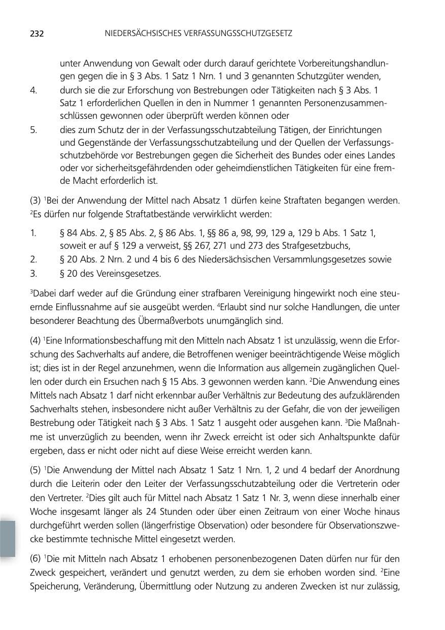 Seite 232 des Verfassungsschutzbericht 2014 Niedersachsen