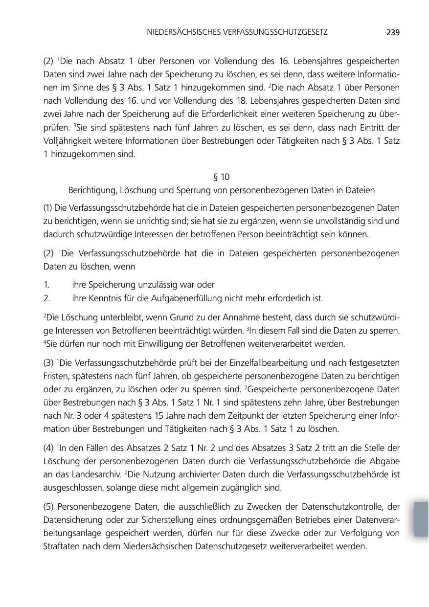 Seite 239 des Verfassungsschutzbericht 2014 Niedersachsen