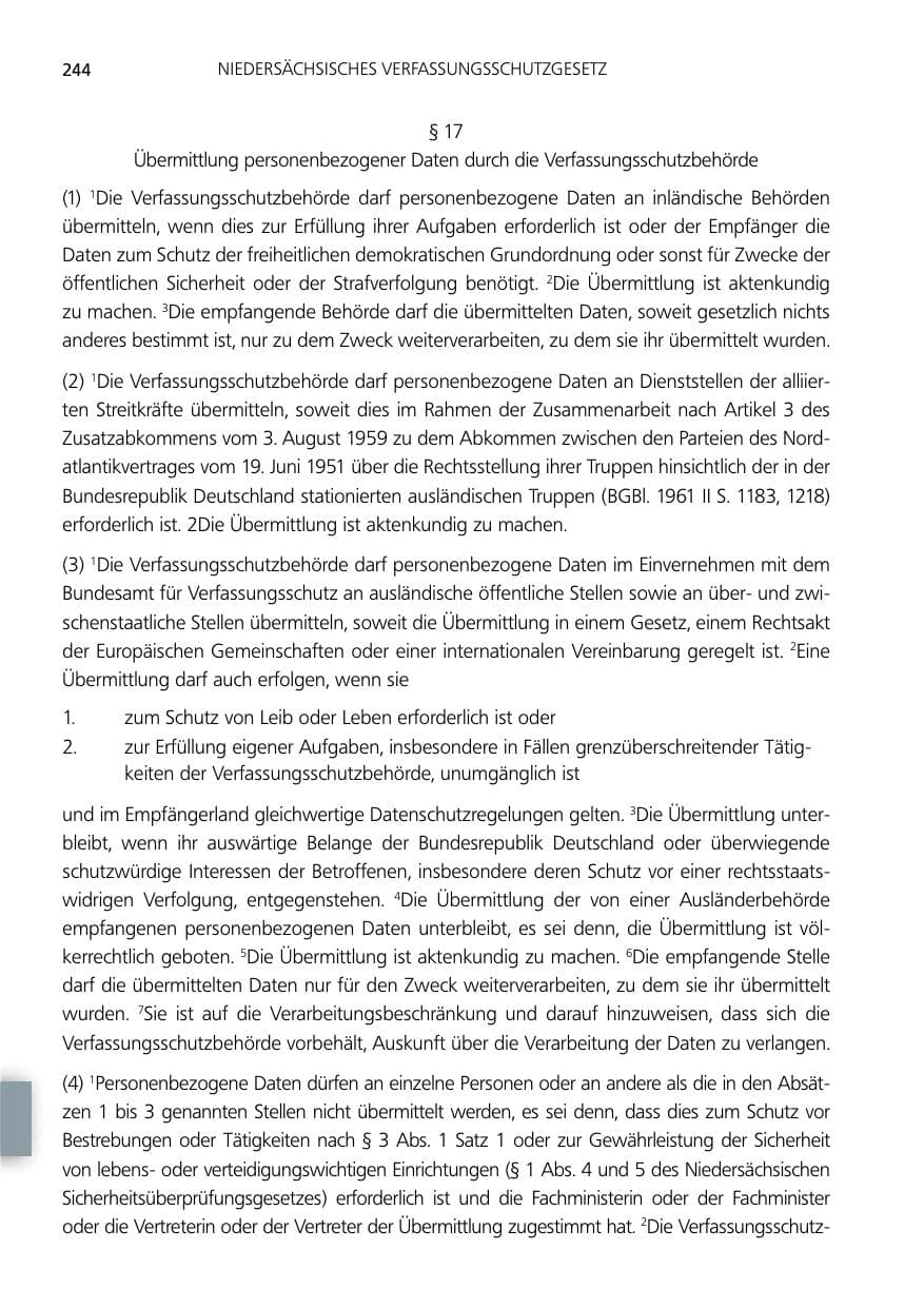 Seite 244 des Verfassungsschutzbericht 2014 Niedersachsen