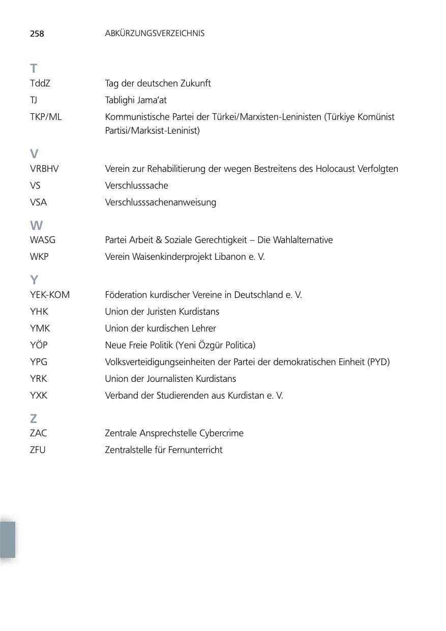 Seite 258 des Verfassungsschutzbericht 2014 Niedersachsen