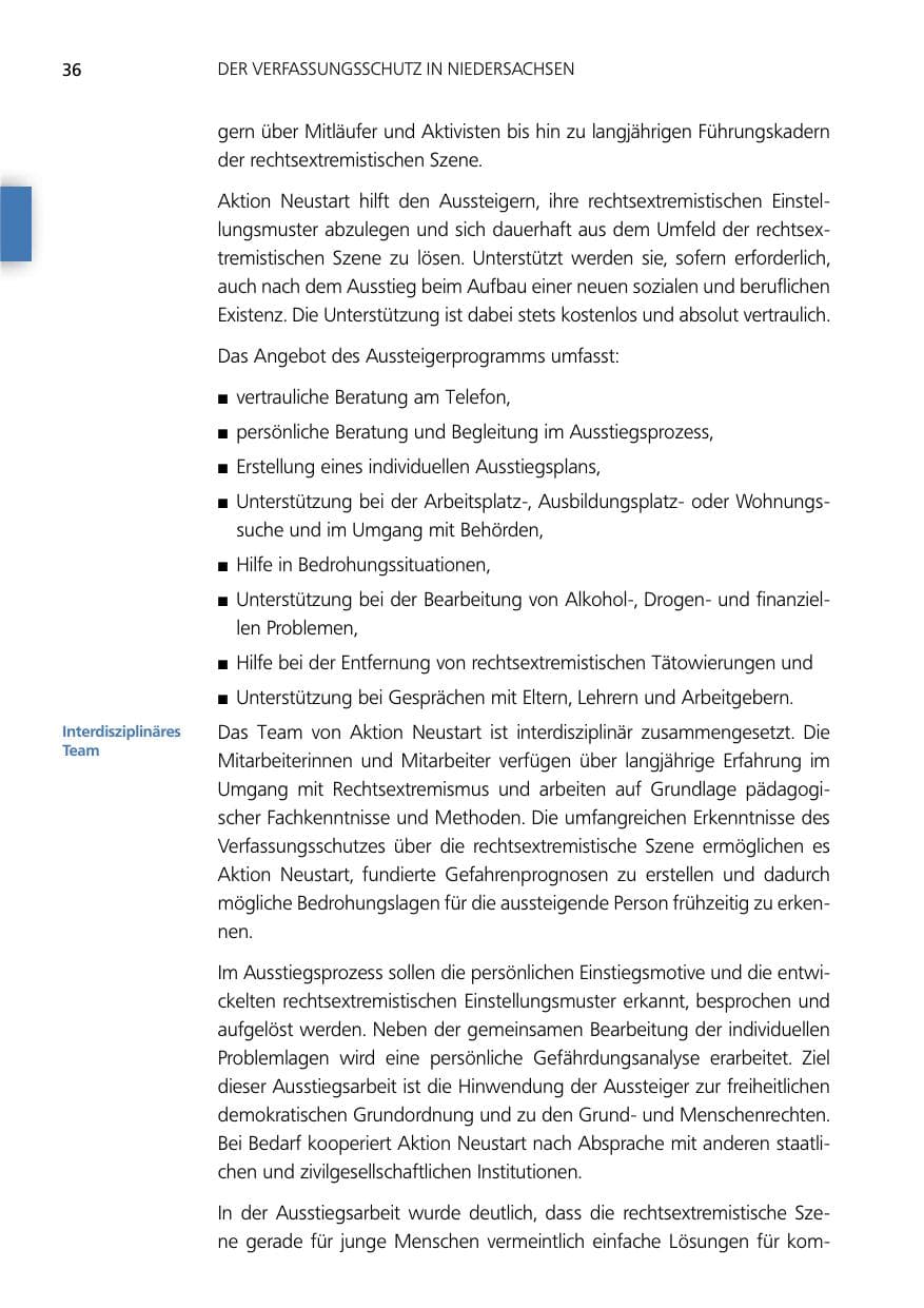 Seite 36 des Verfassungsschutzbericht 2014 Niedersachsen