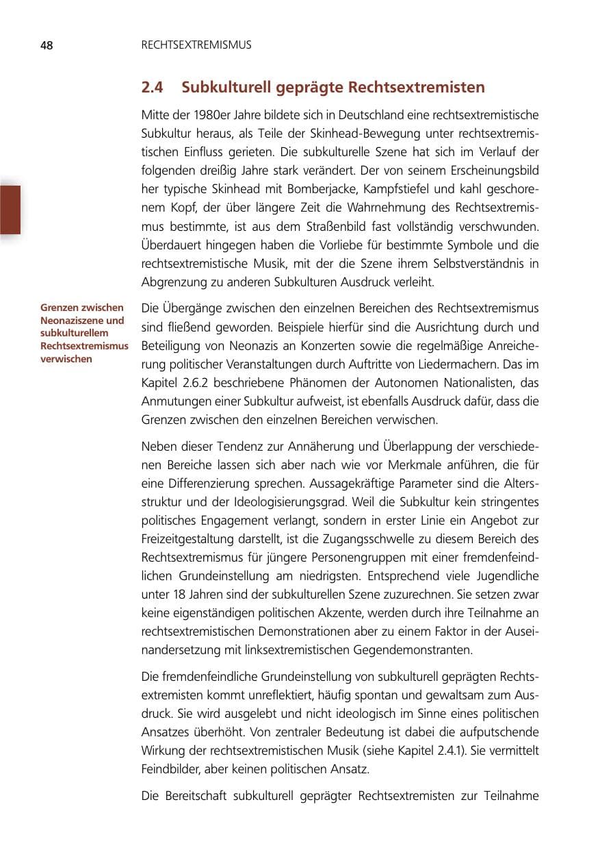 Seite 48 des Verfassungsschutzbericht 2014 Niedersachsen