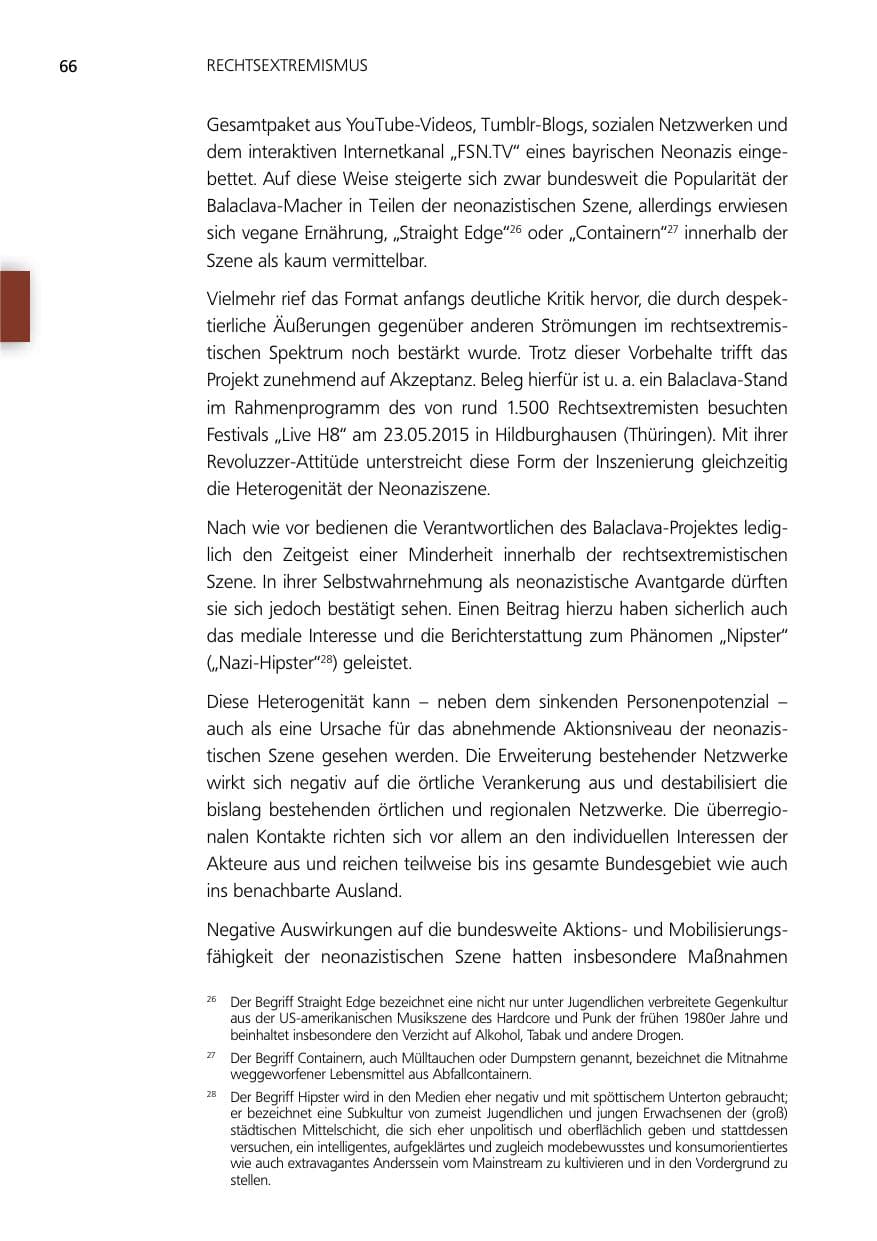 Seite 66 des Verfassungsschutzbericht 2014 Niedersachsen