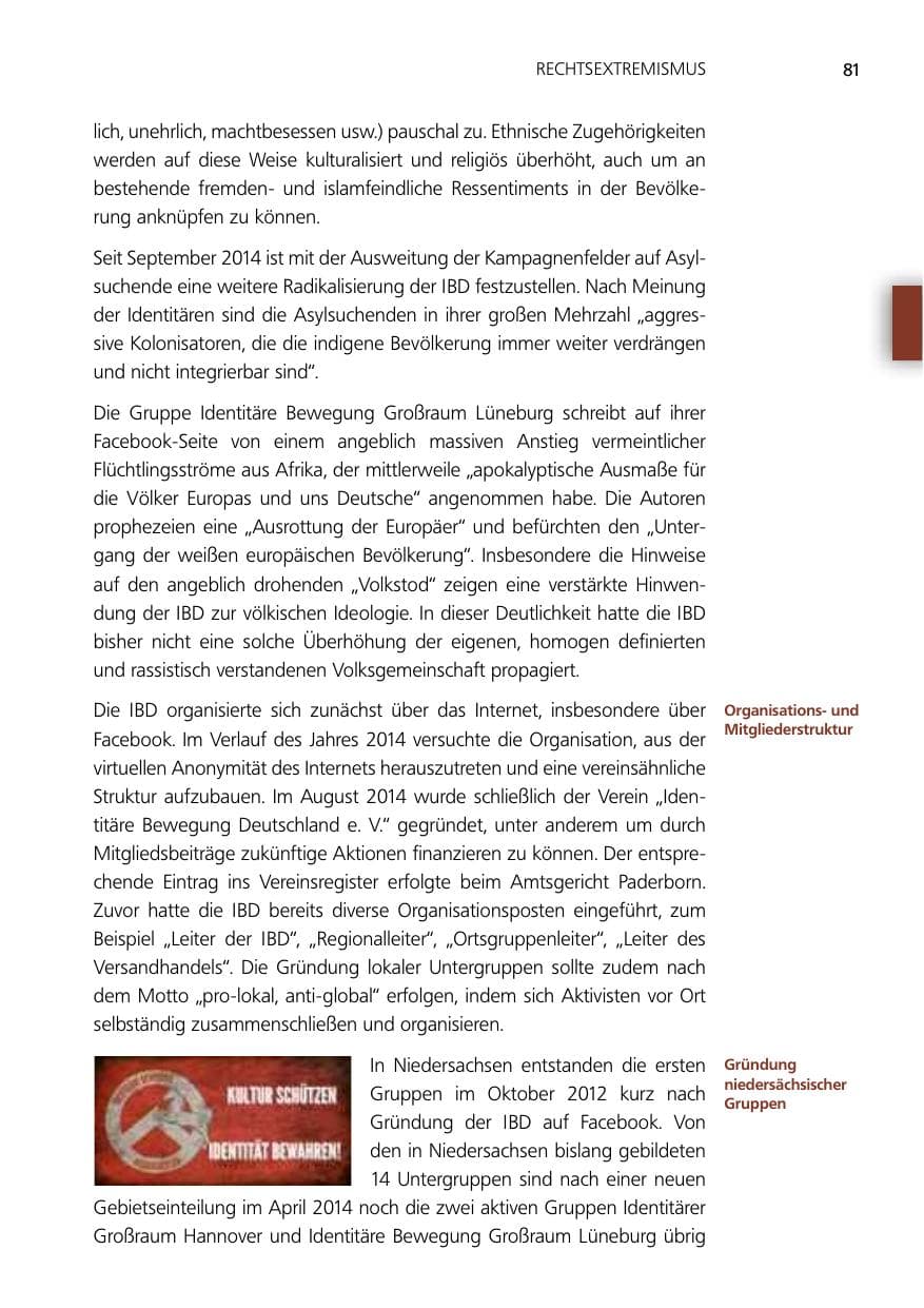Seite 81 des Verfassungsschutzbericht 2014 Niedersachsen
