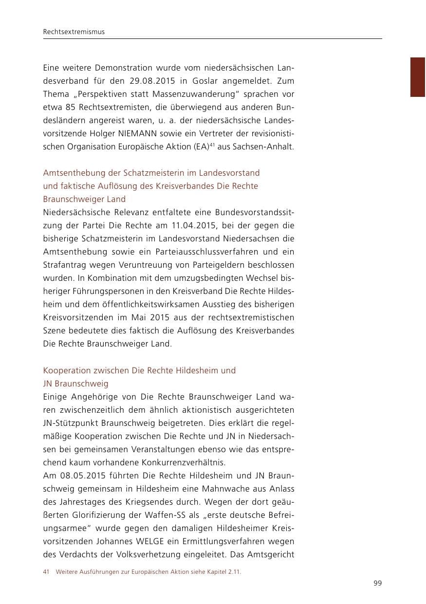 Seite 101 des Verfassungsschutzbericht 2015 Niedersachsen
