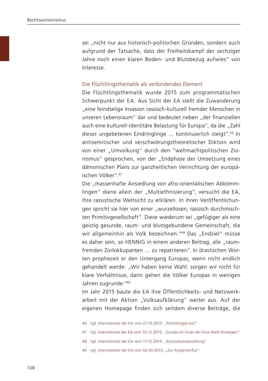 Seite 110 des Verfassungsschutzbericht 2015 Niedersachsen
