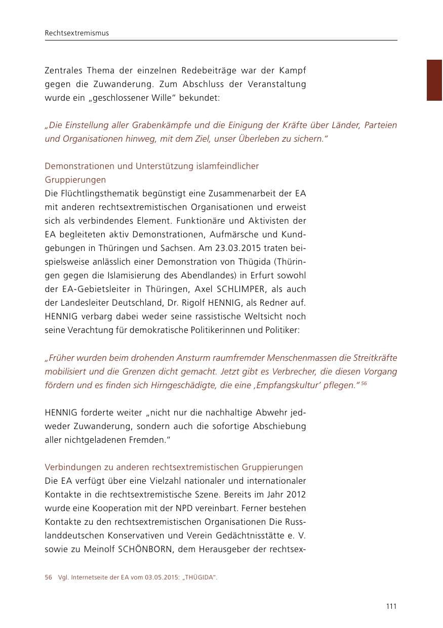 Seite 113 des Verfassungsschutzbericht 2015 Niedersachsen