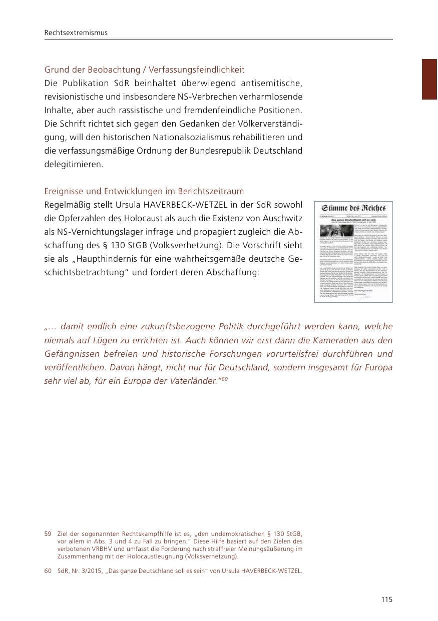 Seite 117 des Verfassungsschutzbericht 2015 Niedersachsen