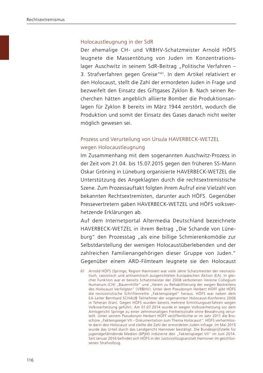 Seite 118 des Verfassungsschutzbericht 2015 Niedersachsen