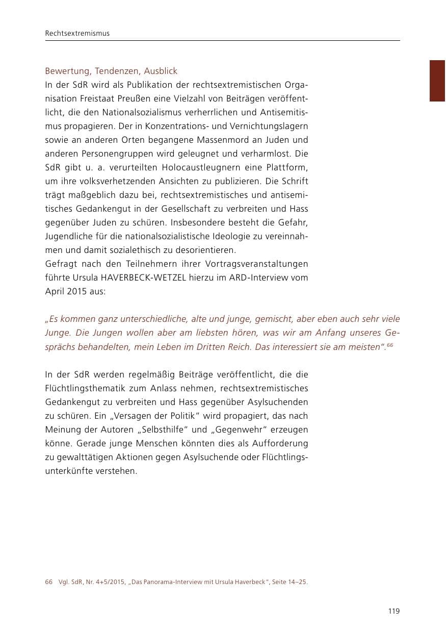 Seite 121 des Verfassungsschutzbericht 2015 Niedersachsen