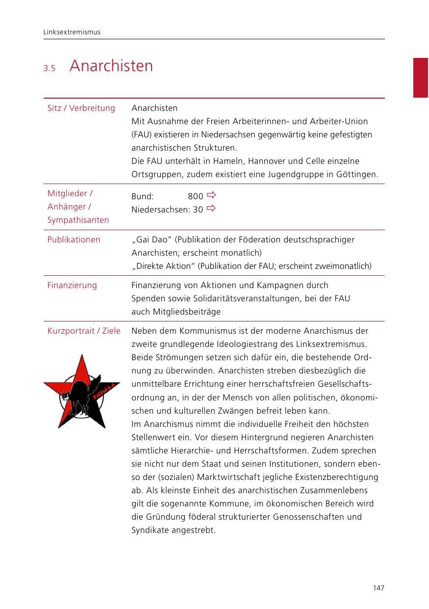 Seite 149 des Verfassungsschutzbericht 2015 Niedersachsen