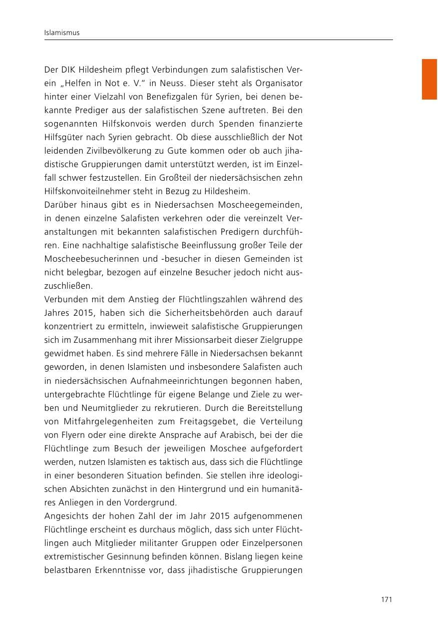 Seite 173 des Verfassungsschutzbericht 2015 Niedersachsen