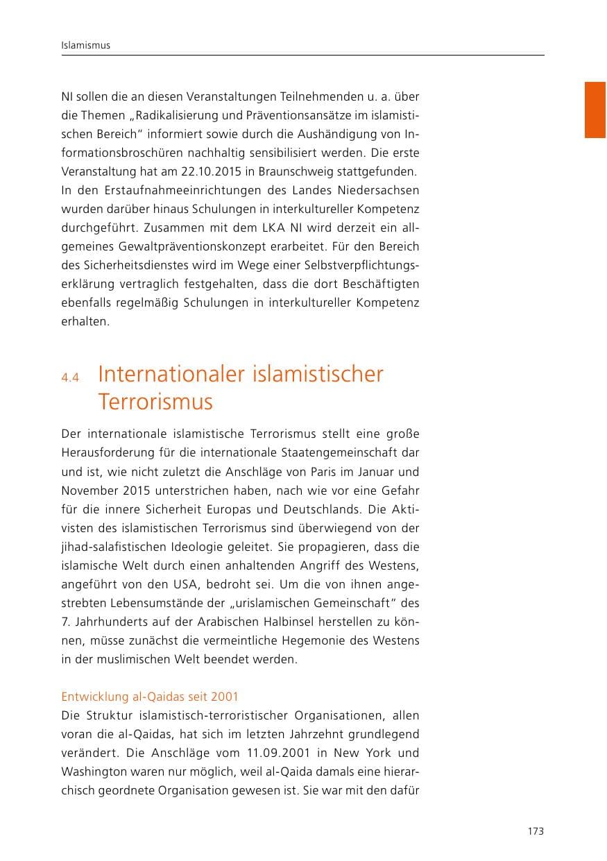 Seite 175 des Verfassungsschutzbericht 2015 Niedersachsen