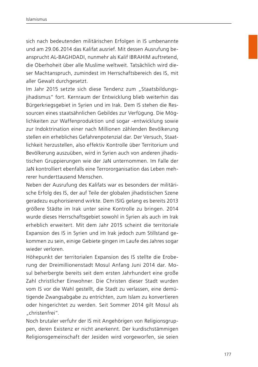 Seite 179 des Verfassungsschutzbericht 2015 Niedersachsen