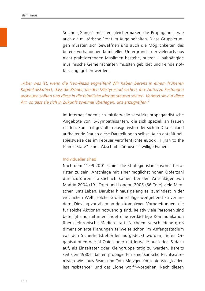 Seite 182 des Verfassungsschutzbericht 2015 Niedersachsen