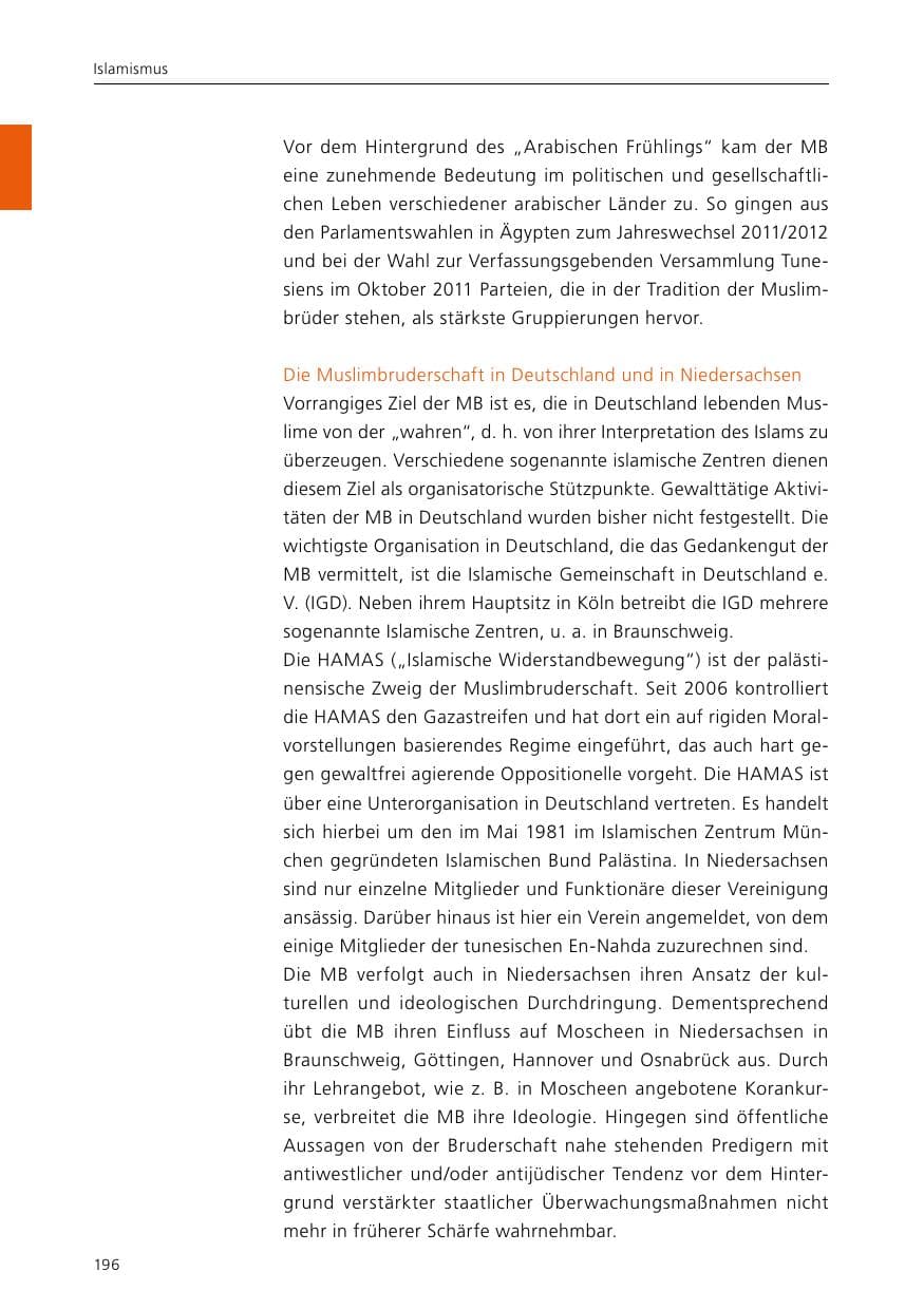 Seite 198 des Verfassungsschutzbericht 2015 Niedersachsen