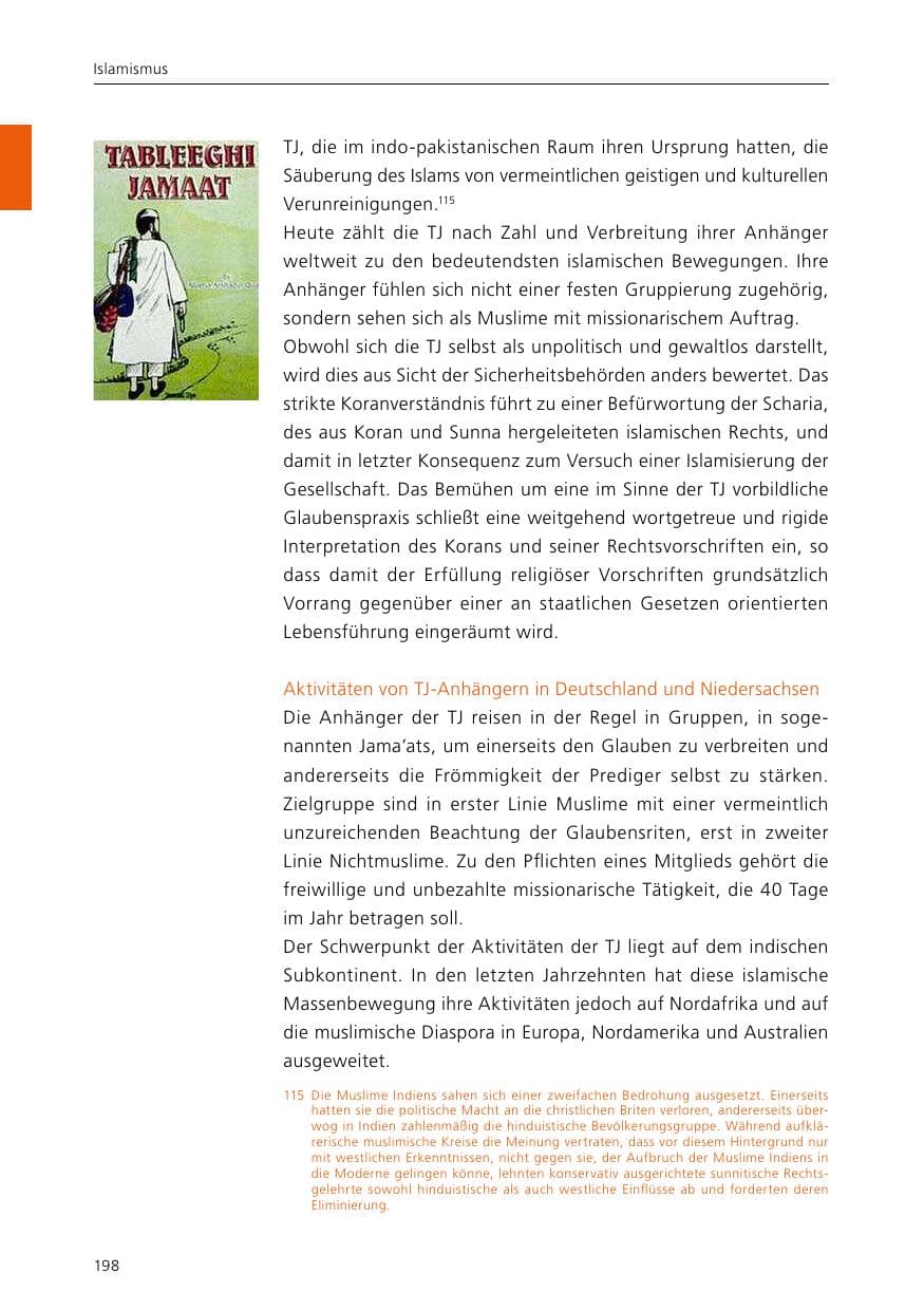 Seite 200 des Verfassungsschutzbericht 2015 Niedersachsen