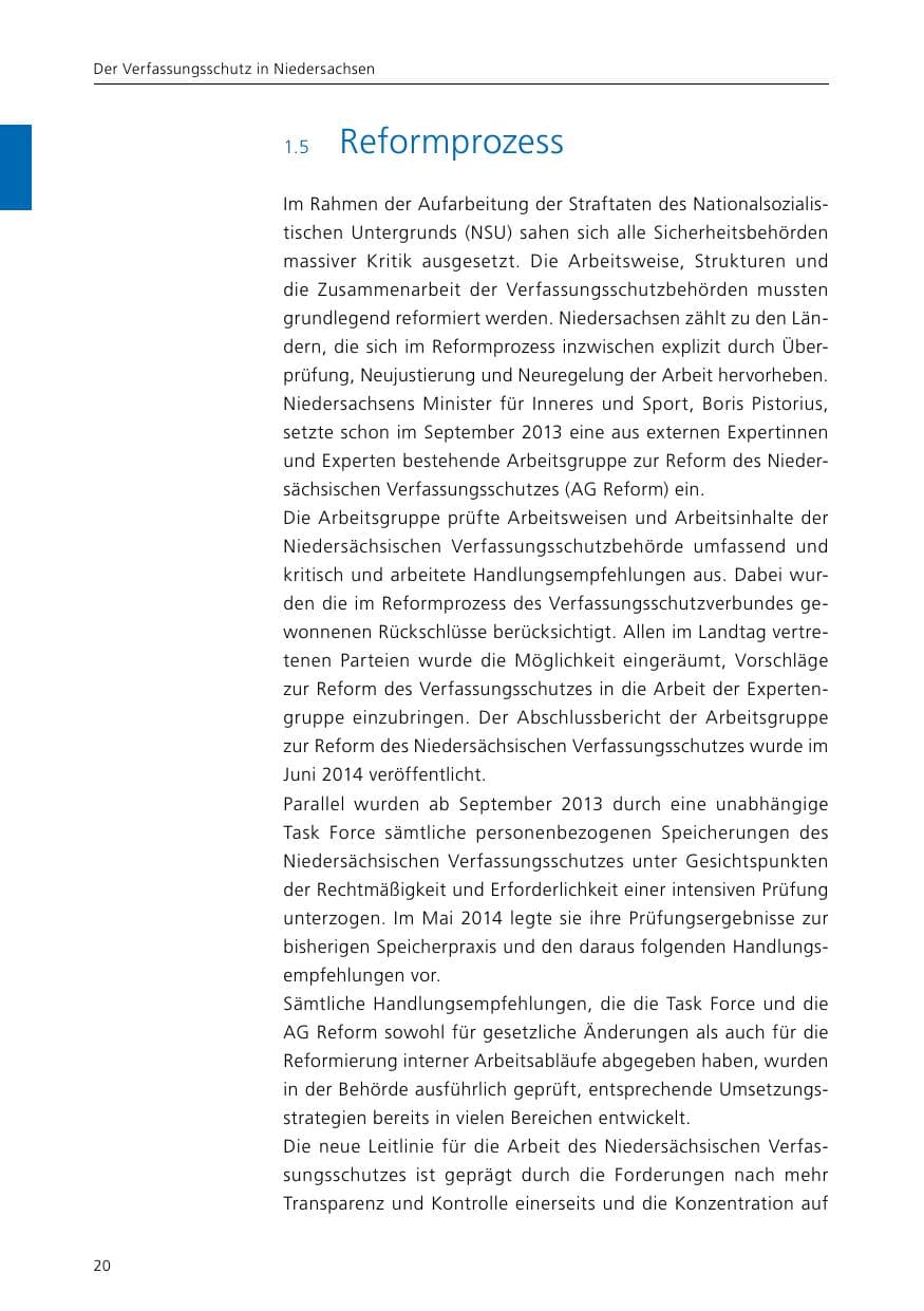 Seite 22 des Verfassungsschutzbericht 2015 Niedersachsen