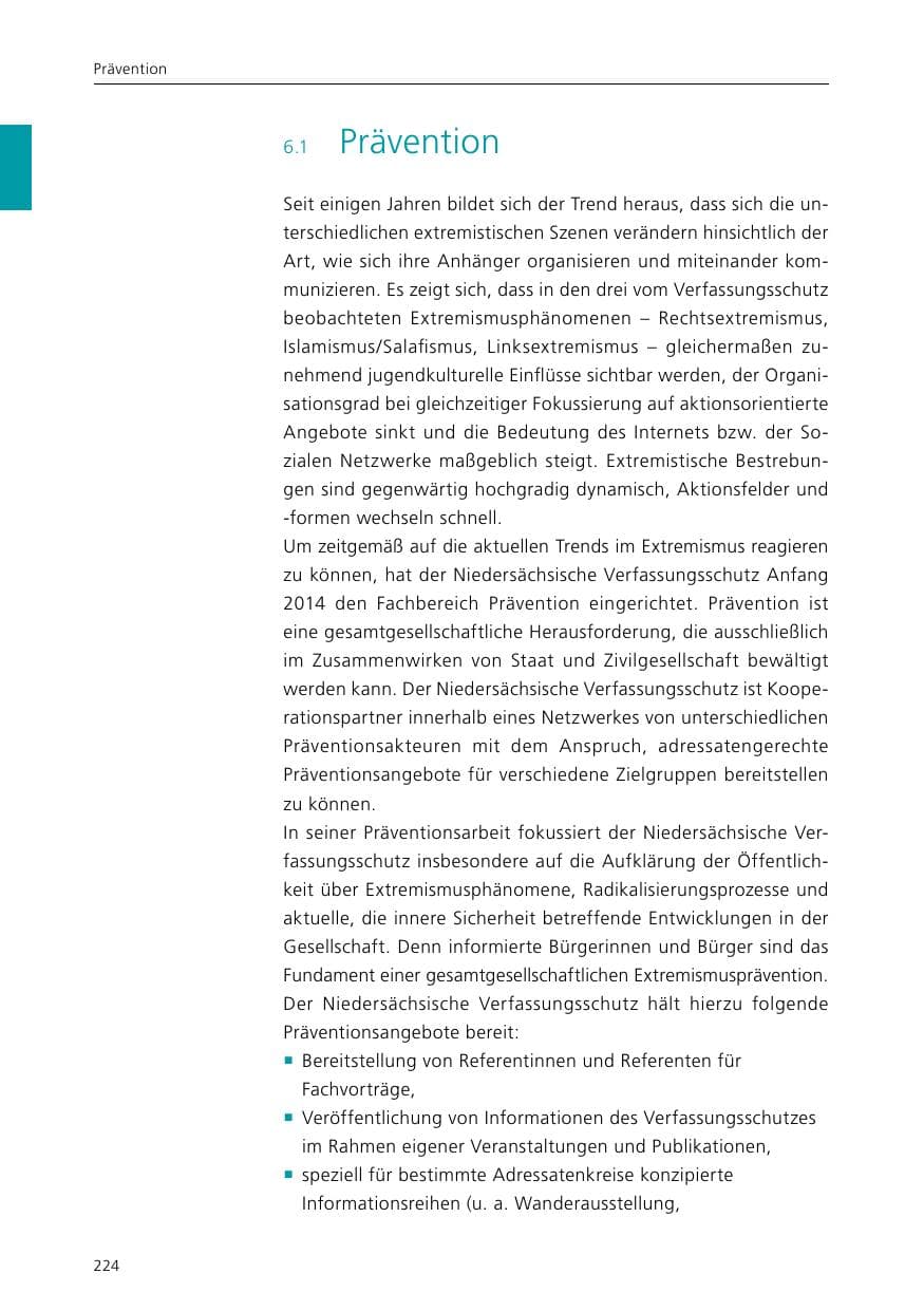 Seite 226 des Verfassungsschutzbericht 2015 Niedersachsen