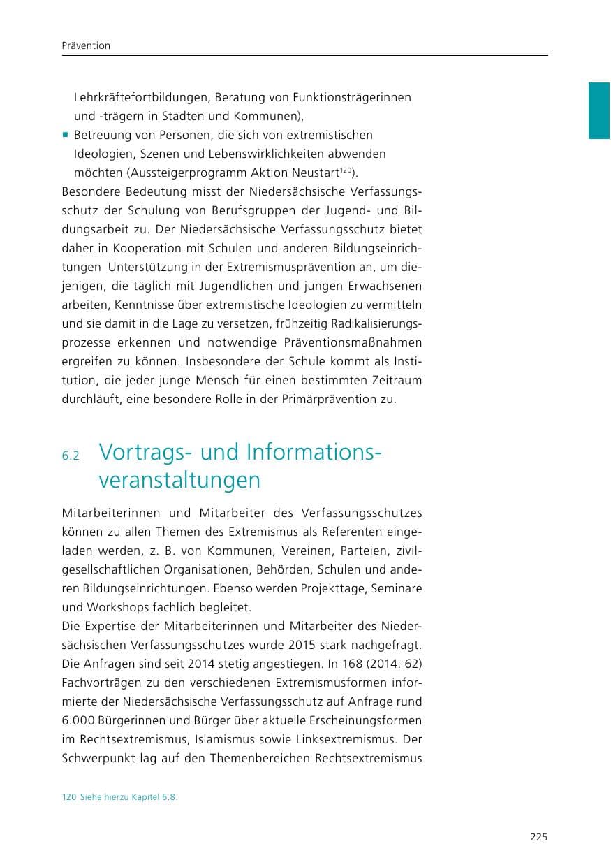 Seite 227 des Verfassungsschutzbericht 2015 Niedersachsen