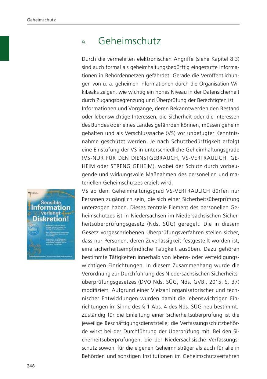 Seite 250 des Verfassungsschutzbericht 2015 Niedersachsen