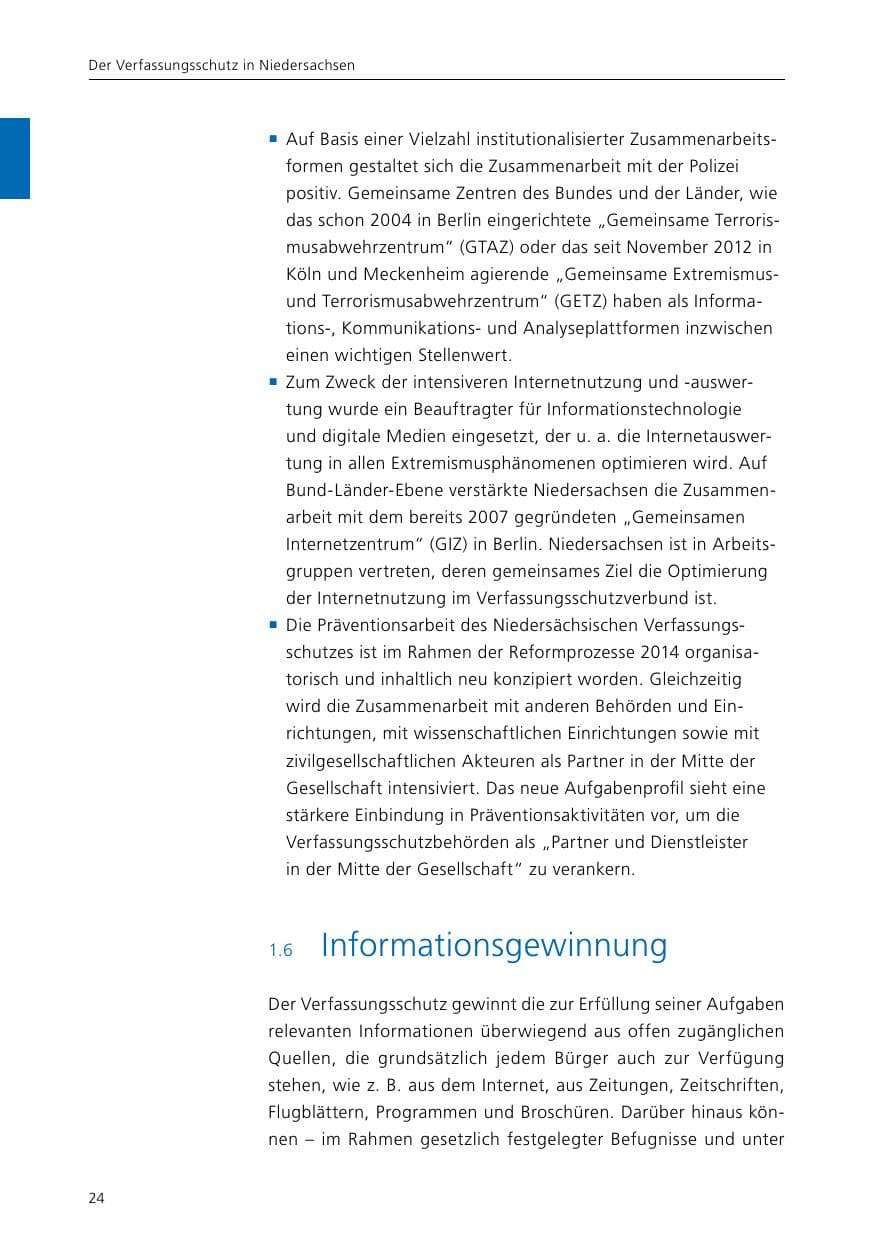 Seite 26 des Verfassungsschutzbericht 2015 Niedersachsen