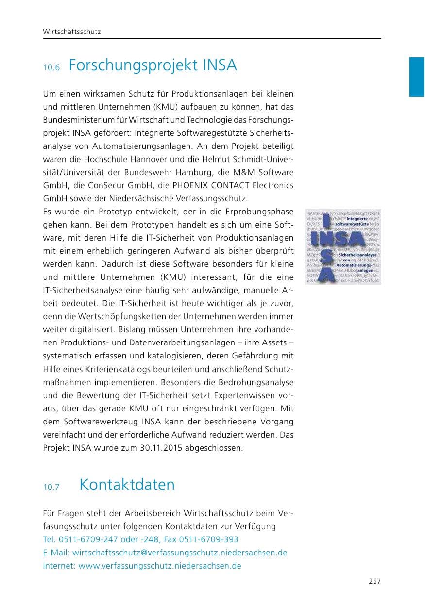 Seite 259 des Verfassungsschutzbericht 2015 Niedersachsen