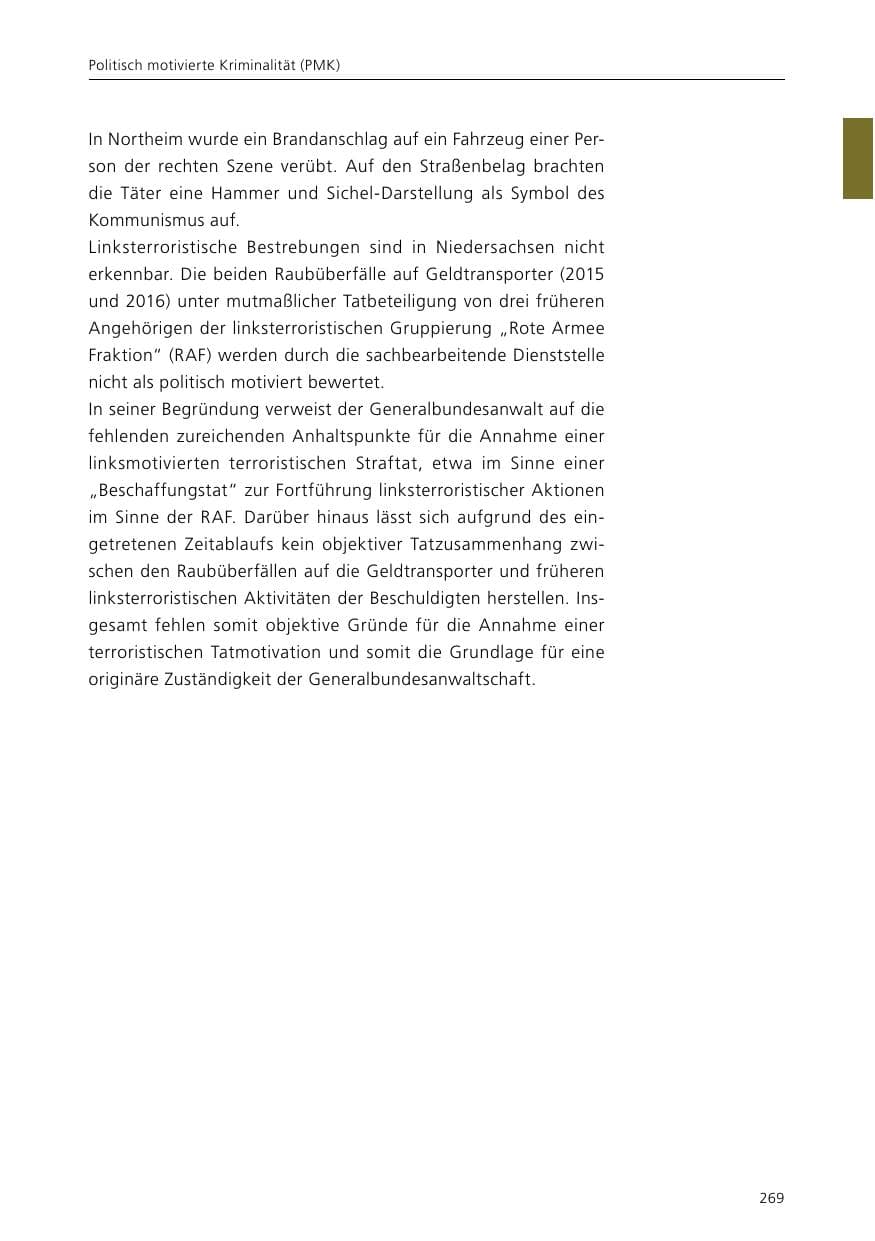 Seite 271 des Verfassungsschutzbericht 2015 Niedersachsen