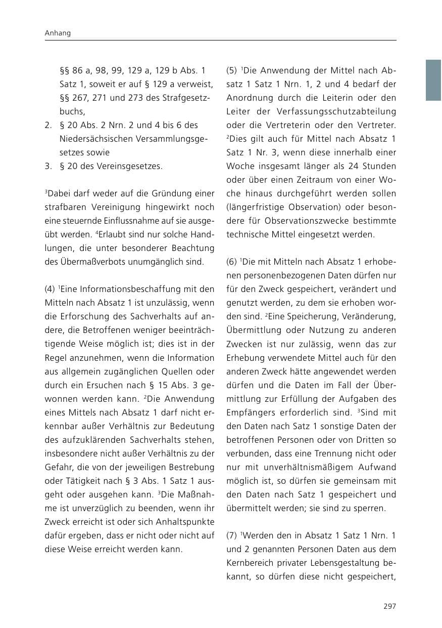 Seite 299 des Verfassungsschutzbericht 2015 Niedersachsen