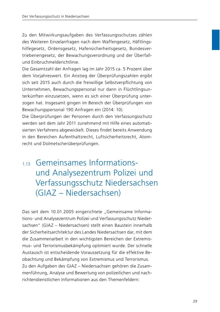 Seite 31 des Verfassungsschutzbericht 2015 Niedersachsen