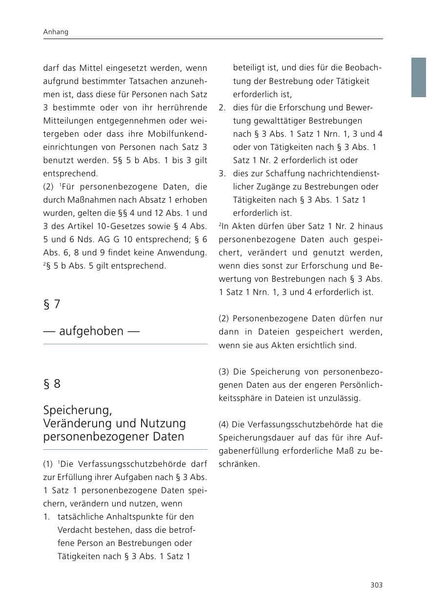 Seite 305 des Verfassungsschutzbericht 2015 Niedersachsen
