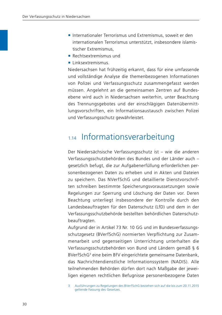 Seite 32 des Verfassungsschutzbericht 2015 Niedersachsen